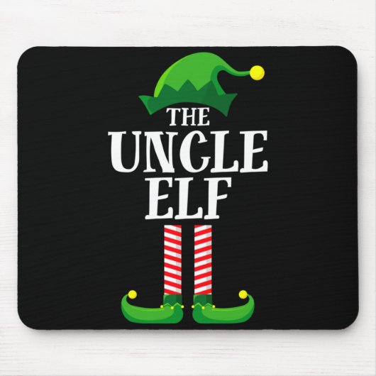Uncle Elf Matching Family Christmas Party Pajama Mousepad (Vorne)