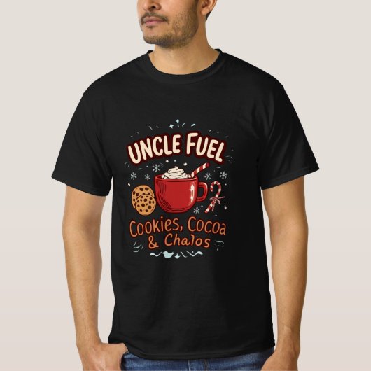 Uncle Fuel: Cookies, Cocoa & Chaos | Funny Holiday T-Shirt (Vorderseite)