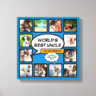 Uncle Fun Cooles Comic Buch Blue Foto Collage Leinwanddruck