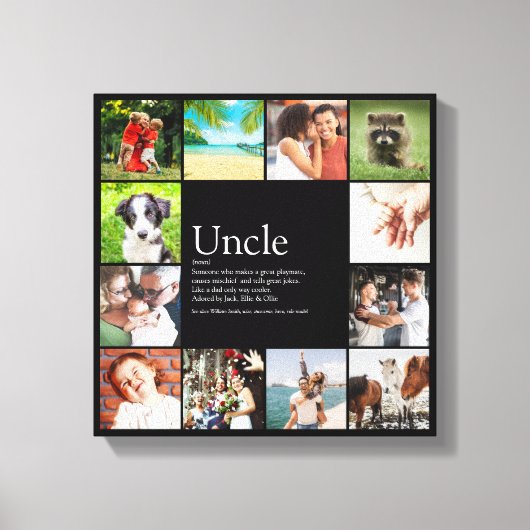 Uncle Funcle Definition 12 Foto Collage Black Leinwanddruck (Vorderseite)
