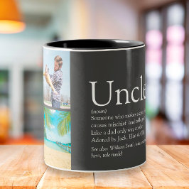 Uncle Funcle Definition 4 FotoCollage grau Zweifarbige Tasse