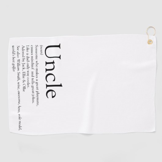 Uncle Funcle Definition Modern Fun Golfhandtuch (Horizontal)