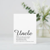 Uncle, Funcle Definition Script Modern Fun Postkarte (Stehend Vorderseite)