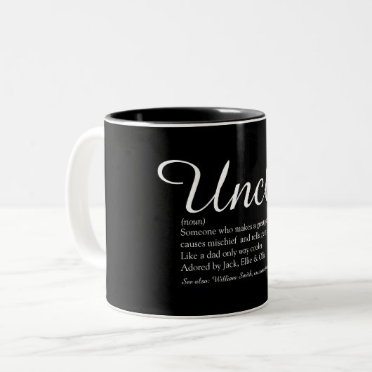 Uncle, Functional Definition Script Schwarz und We Zweifarbige Tasse (Vorderseite Links)