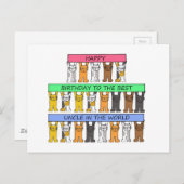 Uncle Happy Birthday Cartoon Cats Postkarte (Vorne/Hinten)