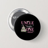 Uncle In A Winter Onederland Birthday Girl Christm Button (Vorne & Hinten)