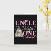 Uncle In A Winter Onederland Birthday Girl Christm Karte (Gelbe Blume)