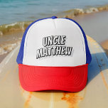 Uncle Modern Simple Cool Comic Truckerkappe<br><div class="desc">Dieses einfache und moderne Design besteht aus san-Serifentypografie.</div>