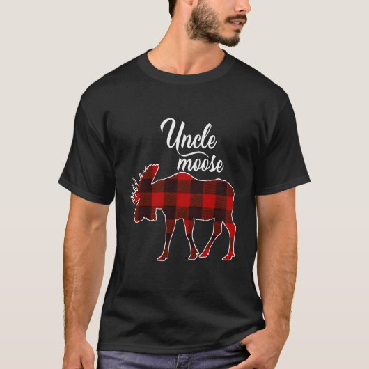 Uncle Moose Red Kariert Pajama T-Shirt (Vorderseite)