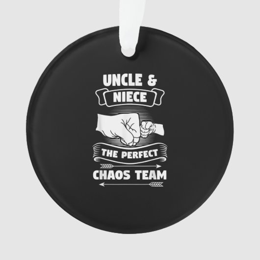 Uncle Niece a Perfect Chaos Team | Onkel Geschenke Ornament (Vorderseite)