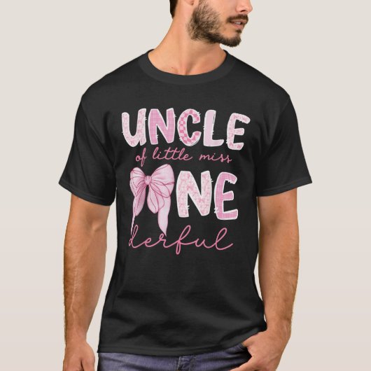 Uncle of Little Miss Onederful First Birthday Girl T-Shirt (Vorderseite)
