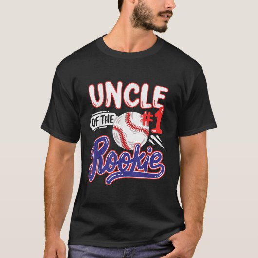 Uncle of Rookie 1st Baseball Birthday Party Theme T-Shirt (Vorderseite)