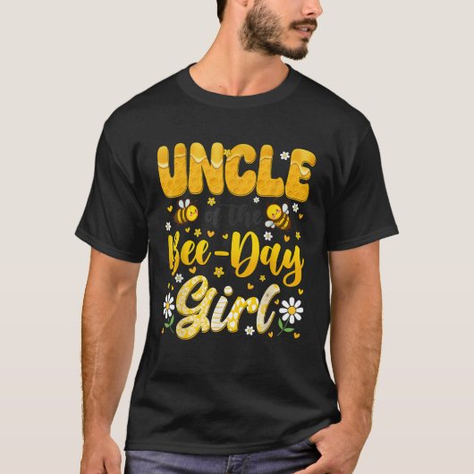 Uncle Of The Bee Day Girl Flower Birthday Family M T-Shirt (Vorderseite)