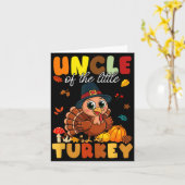 Uncle Of The Little Turkey Thanksgiving Baby Showe Karte (Gelbe Blume)