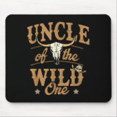 Uncle Of The Wild One Cowboy Western Rodeo Party M Mousepad (Vorne)