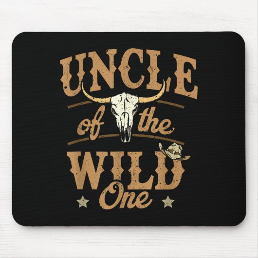 Uncle Of The Wild One Cowboy Western Rodeo Party M Mousepad (Vorne)