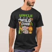 Uncle of the Wild One Zoo Birthday Safari Jungle T-Shirt (Vorderseite)