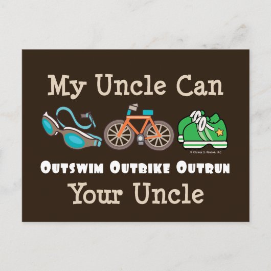 Uncle Outswim Outbike Outrun Triathlon Postkarte (Vorderseite)