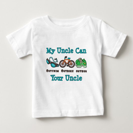 Uncle Outswim Outbike Outrun Triathlon Säugling T- Baby T-shirt (Vorderseite)