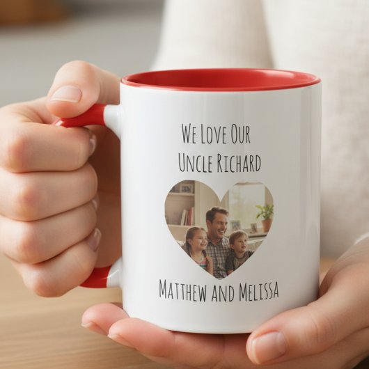Uncle Photo Heart Mug Tasse