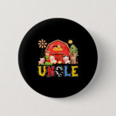 Uncle Red Farm Cow Birthday Boy Matching Family Pa Button (Vorderseite)
