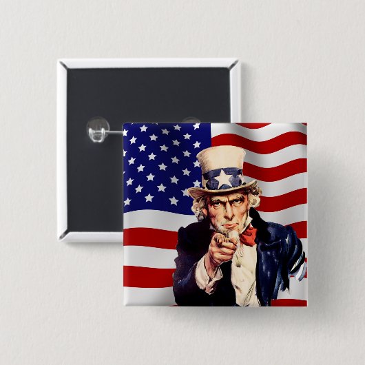 Uncle Sam 1 Button (Vorne & Hinten)