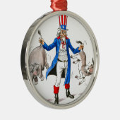 Uncle Sam 3 Silbernes Ornament (Rechts)