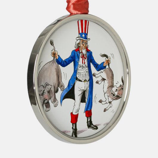 Uncle Sam 3 Silbernes Ornament (Rechts)