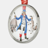 Uncle Sam 3 Silbernes Ornament (Links)