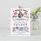 Uncle Sam 4. Juli Barbecue Grillen Party Einladung (Stehend Vorderseite)