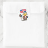 Uncle Sam 4. July Bald Eagle Runder Aufkleber (Tasche)