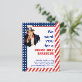 Uncle Sam 4TH JULY GRILLEN BARBECUE Einladung Postkarte (Stehend Vorderseite)