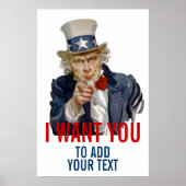 Uncle Sam Add your own Personalisiert text Poster (Vorne)