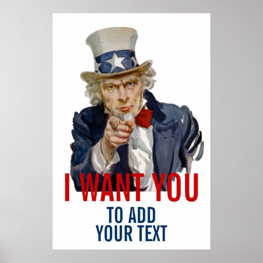 Uncle Sam Add your own Personalisiert text Poster (Vorne)