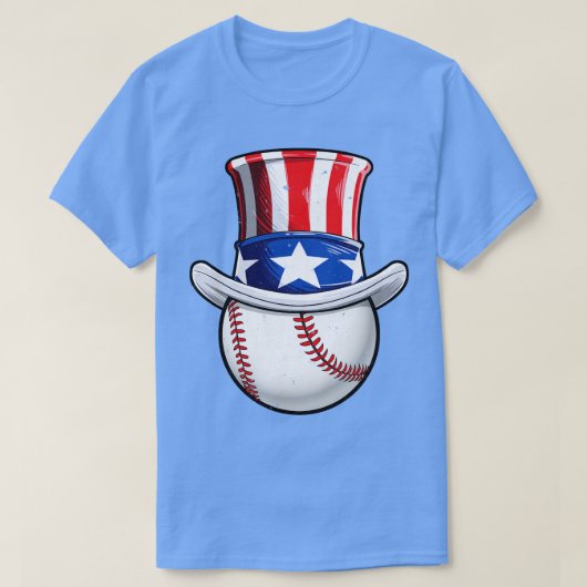 Uncle Sam American Flag Hat 4. Juli Baseball M T-Shirt (Design vorne)
