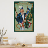 Uncle Sam American Irish Flag Lucky Horseshoe Poster (Küche)