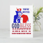 Uncle Sam American Party Einladung (Stehend Vorderseite)