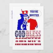 Uncle Sam American Party Einladung (Vorne/Hinten)