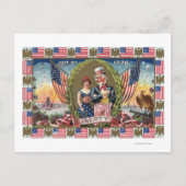 Uncle Sam and Lady Liberty Postkarte (Vorderseite)