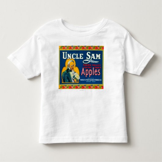Uncle Sam Apple beschriften (Blau) - Wapato, WA Kleinkind T-shirt (Vorderseite)