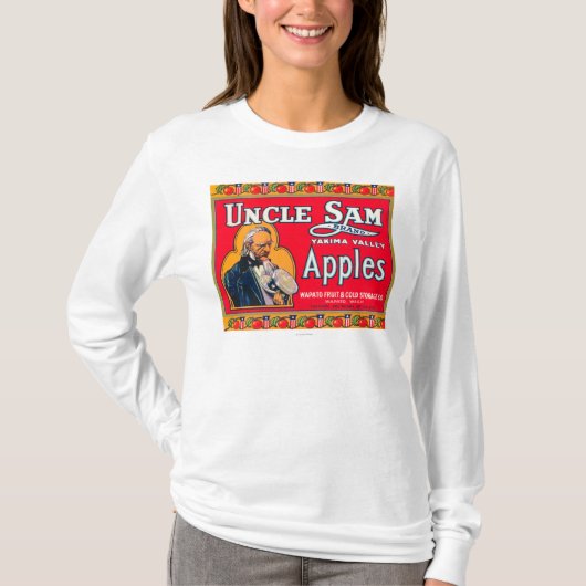 Uncle Sam Apple beschriften (Rot) - Wapato, WA T-Shirt (Vorderseite)