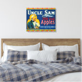 Uncle Sam Apple Label (blau) - Wapato, WA Leinwanddruck (Insitu (Schlafzimmer))