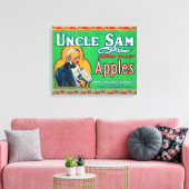 Uncle Sam Apple Label (grün) - Wapato, WA Leinwanddruck (Insitu (Wohnzimmer))