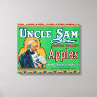Uncle Sam Apple Label (grün) - Wapato, WA
