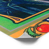 Uncle Sam Apple Label (grün) - Wapato, WA Poster (Ecke)