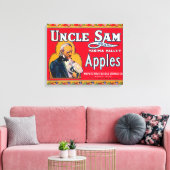 Uncle Sam Apple Label (rot) - Wapato, WA Leinwanddruck (Insitu (Wohnzimmer))