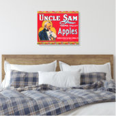 Uncle Sam Apple Label (rot) - Wapato, WA Leinwanddruck (Insitu (Schlafzimmer))