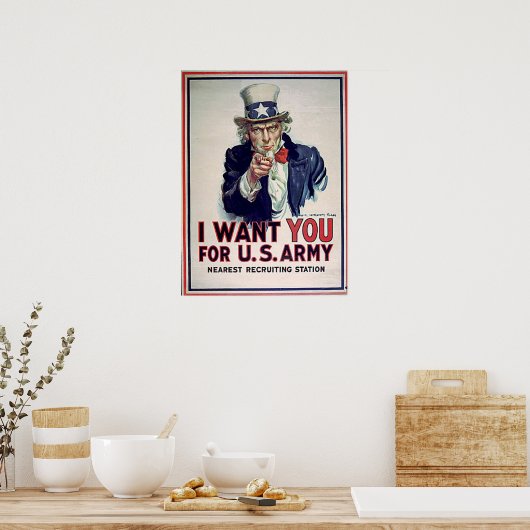 Uncle Sam Army 1915 Print Poster (Küche)