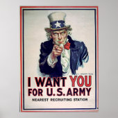 Uncle Sam Army 1915 Print Poster (Vorne)