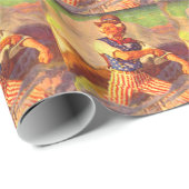 Uncle Sam aus den 40er Jahren rollt seine Ärmel Geschenkpapier (Rolleneckpunkt)
